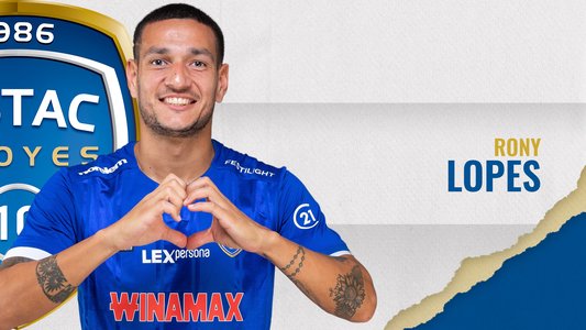 Illustration du But de Rony Lopes lors du match Troyes - Lille du 03/06/2023