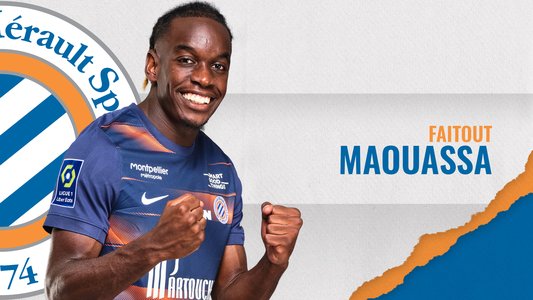 Illustration du But de F. Maouassa lors du match Montpellier - Lorient du 14/05/2023