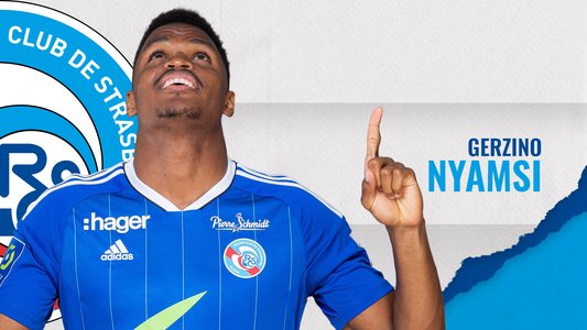Illustration du But de G. Nyamsi lors du match Strasbourg - Auxerre du 19/03/2023