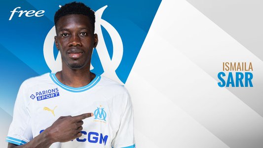 Illustration du But de I. Sarr lors du match Olympique Marseille - Le Havre du 08/10/2023